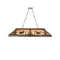 Meyda Lighting Elk & Deer at Lake 61" 9-Light Timeless Bronze Island Pendant Light With Silver Mica Shade Glass