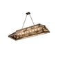 Meyda Lighting Elk & Deer at Lake 61" 9-Light Timeless Bronze Island Pendant Light With Silver Mica Shade Glass