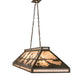 Meyda Lighting Elk & Deer at Lake 61" 9-Light Timeless Bronze Island Pendant Light With Silver Mica Shade Glass