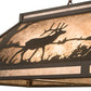 Meyda Lighting Elk & Deer at Lake 61" 9-Light Timeless Bronze Island Pendant Light With Silver Mica Shade Glass