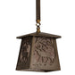 Meyda Lighting Elk at Dawn 10" Antique Copper Mini Pendant Light With Silver Mica Shade Glass