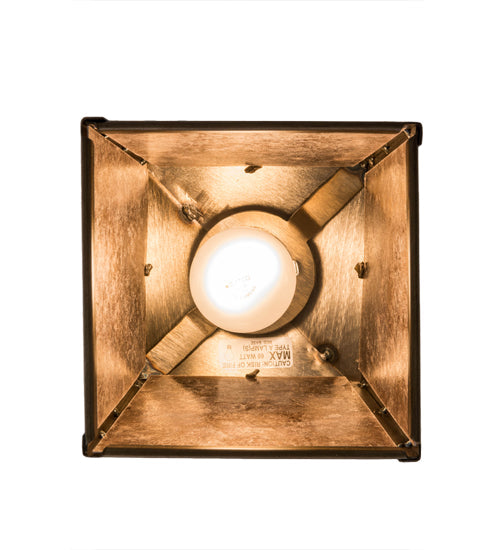 Meyda Lighting Elk at Dawn 10" Antique Copper Mini Pendant Light With Silver Mica Shade Glass