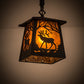 Meyda Lighting Elk at Dawn 10" Textured Black Mini Pendant Light With Amber Mica Shade Glass