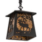 Meyda Lighting Elk at Dawn 10" Textured Black Mini Pendant Light With Amber Mica Shade Glass