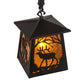 Meyda Lighting Elk at Dawn 10" Textured Black Mini Pendant Light With Amber Mica Shade Glass