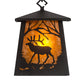 Meyda Lighting Elk at Dawn 10" Textured Black Mini Pendant Light With Amber Mica Shade Glass