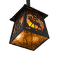 Meyda Lighting Elk at Dawn 10" Textured Black Mini Pendant Light With Amber Mica Shade Glass