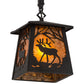 Meyda Lighting Elk at Dawn 10" Textured Black Mini Pendant Light With Amber Mica Shade Glass
