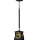 Meyda Lighting Elk at Dawn 10" Textured Black Mini Pendant Light With Beige Shade Glass