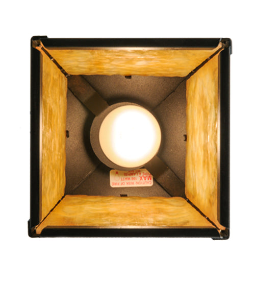Meyda Lighting Elk at Dawn 10" Textured Black Mini Pendant Light With Beige Shade Glass