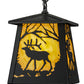 Meyda Lighting Elk at Dawn 10" Textured Black Mini Pendant Light With Beige Shade Glass