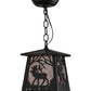 Meyda Lighting Elk at Dawn 10" Textured Black Mini Pendant Light With Silver Mica Shade Glass