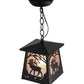 Meyda Lighting Elk at Dawn 10" Textured Black Mini Pendant Light With Silver Mica Shade Glass