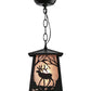 Meyda Lighting Elk at Dawn 10" Textured Black Mini Pendant Light With Silver Mica Shade Glass