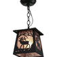 Meyda Lighting Elk at Dawn 10" Textured Black Mini Pendant Light With Silver Mica Shade Glass