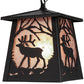 Meyda Lighting Elk at Dawn 10" Textured Black Mini Pendant Light With Silver Mica Shade Glass