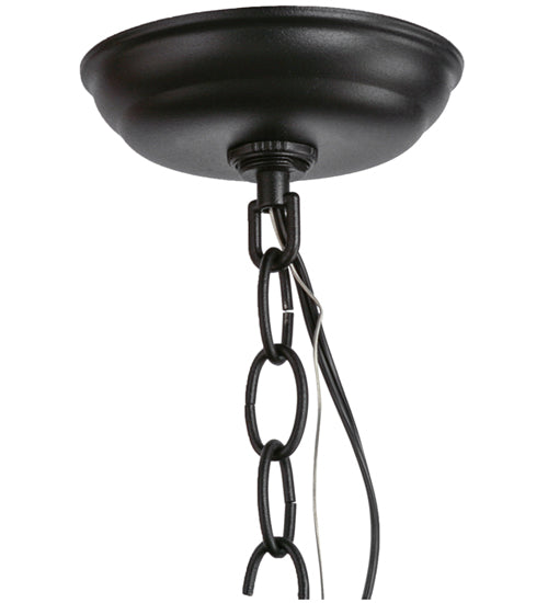 Meyda Lighting Elk at Dawn 10" Textured Black Mini Pendant Light With Silver Mica Shade Glass