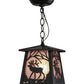 Meyda Lighting Elk at Dawn 10" Textured Black Mini Pendant Light With Silver Mica Shade Glass