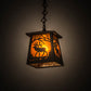 Meyda Lighting Elk at Dawn 10" Wrought Iron Mini Pendant Light With Amber Mica Shade Glass