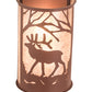 Meyda Lighting Elk at Dawn 13" 2-Light Rust Wall Sconce With Silver Mica Shade Glass