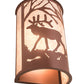 Meyda Lighting Elk at Dawn 13" 2-Light Rust Wall Sconce With Silver Mica Shade Glass