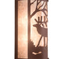 Meyda Lighting Elk at Dawn 13" 2-Light Rust Wall Sconce With Silver Mica Shade Glass