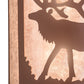 Meyda Lighting Elk at Dawn 13" 2-Light Rust Wall Sconce With Silver Mica Shade Glass
