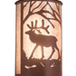 Meyda Lighting Elk at Dawn 13" 2-Light Rust Wall Sconce With Silver Mica Shade Glass