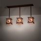 Meyda Lighting Elk at Dawn 217251 37" 3-Light Rust Island Pendant Light With Silver Mica Shade Glass