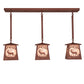 Meyda Lighting Elk at Dawn 217251 37" 3-Light Rust Island Pendant Light With Silver Mica Shade Glass