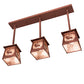 Meyda Lighting Elk at Dawn 217251 37" 3-Light Rust Island Pendant Light With Silver Mica Shade Glass