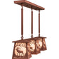 Meyda Lighting Elk at Dawn 217251 37" 3-Light Rust Island Pendant Light With Silver Mica Shade Glass