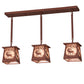 Meyda Lighting Elk at Dawn 217251 37" 3-Light Rust Island Pendant Light With Silver Mica Shade Glass
