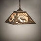 Meyda Lighting Elk at Dawn 22" 2-Light Antique Copper Pendant Light With Silver Mica Shade Glass