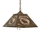 Meyda Lighting Elk at Dawn 22" 2-Light Antique Copper Pendant Light With Silver Mica Shade Glass