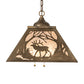 Meyda Lighting Elk at Dawn 22" 2-Light Antique Copper Pendant Light With Silver Mica Shade Glass