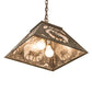 Meyda Lighting Elk at Dawn 22" 2-Light Antique Copper Pendant Light With Silver Mica Shade Glass