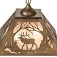 Meyda Lighting Elk at Dawn 22" 2-Light Antique Copper Pendant Light With Silver Mica Shade Glass