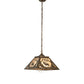 Meyda Lighting Elk at Dawn 22" 2-Light Antique Copper Pendant Light With Silver Mica Shade Glass