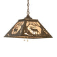 Meyda Lighting Elk at Dawn 22" 2-Light Antique Copper Pendant Light With Silver Mica Shade Glass