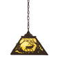Meyda Lighting Elk at Dawn 22" 2-Light Cafe Noir Pendant Light With Avocado Smooth Shade Glass