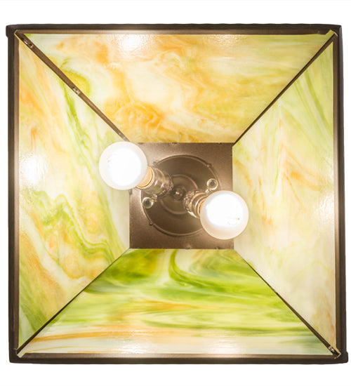 Meyda Lighting Elk at Dawn 22" 2-Light Cafe Noir Pendant Light With Avocado Smooth Shade Glass