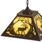 Meyda Lighting Elk at Dawn 22" 2-Light Cafe Noir Pendant Light With Avocado Smooth Shade Glass