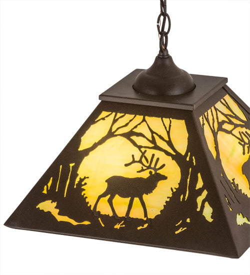 Meyda Lighting Elk at Dawn 22" 2-Light Cafe Noir Pendant Light With Avocado Smooth Shade Glass