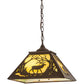 Meyda Lighting Elk at Dawn 22" 2-Light Cafe Noir Pendant Light With Avocado Smooth Shade Glass