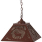 Meyda Lighting Elk at Dawn 22" 2-Light Rust Pendant Light With Silver Mica Shade Glass