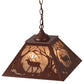 Meyda Lighting Elk at Dawn 22" 2-Light Rust Pendant Light With Silver Mica Shade Glass