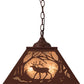 Meyda Lighting Elk at Dawn 22" 2-Light Rust Pendant Light With Silver Mica Shade Glass