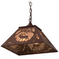 Meyda Lighting Elk at Dawn 22" 2-Light Rust Pendant Light With Silver Mica Shade Glass