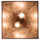 Meyda Lighting Elk at Dawn 22" 2-Light Rust Pendant Light With Silver Mica Shade Glass
